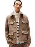 mens Wool Jacket With Four Pocket and Button Details