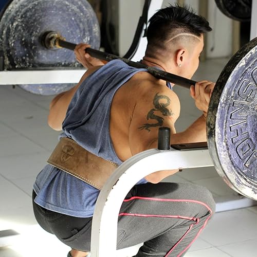 Miniatura 6 de Steel Sweat Cinturón de levantamiento de peso  4" de ancho por 10 mm de grosor  Individual, ajustable, con piel de curtido vegetal, color café,