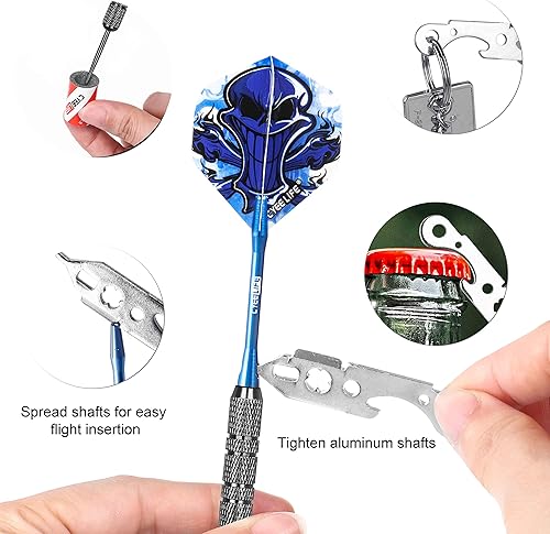 Miniatura 5 de CyeeLife 20222428g Steel tip Darts with Aluminum ShaftsSharpenerToolExtra Flights and Protectors