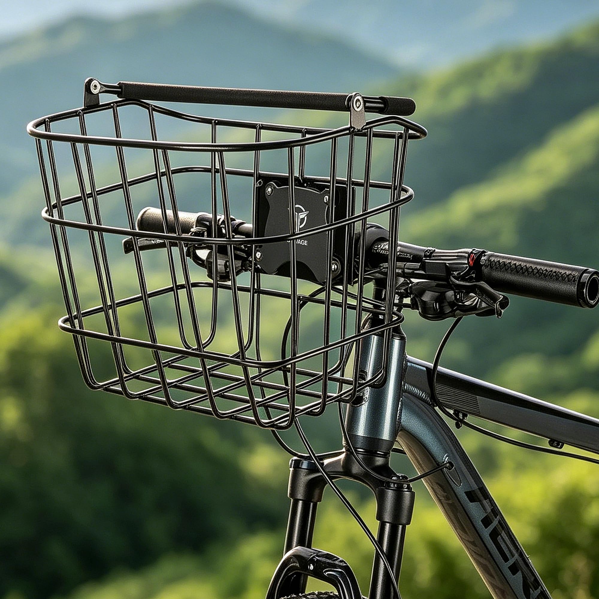 GEWAGE Panier de vélo avant, panier de guidon en métal avec fermeture