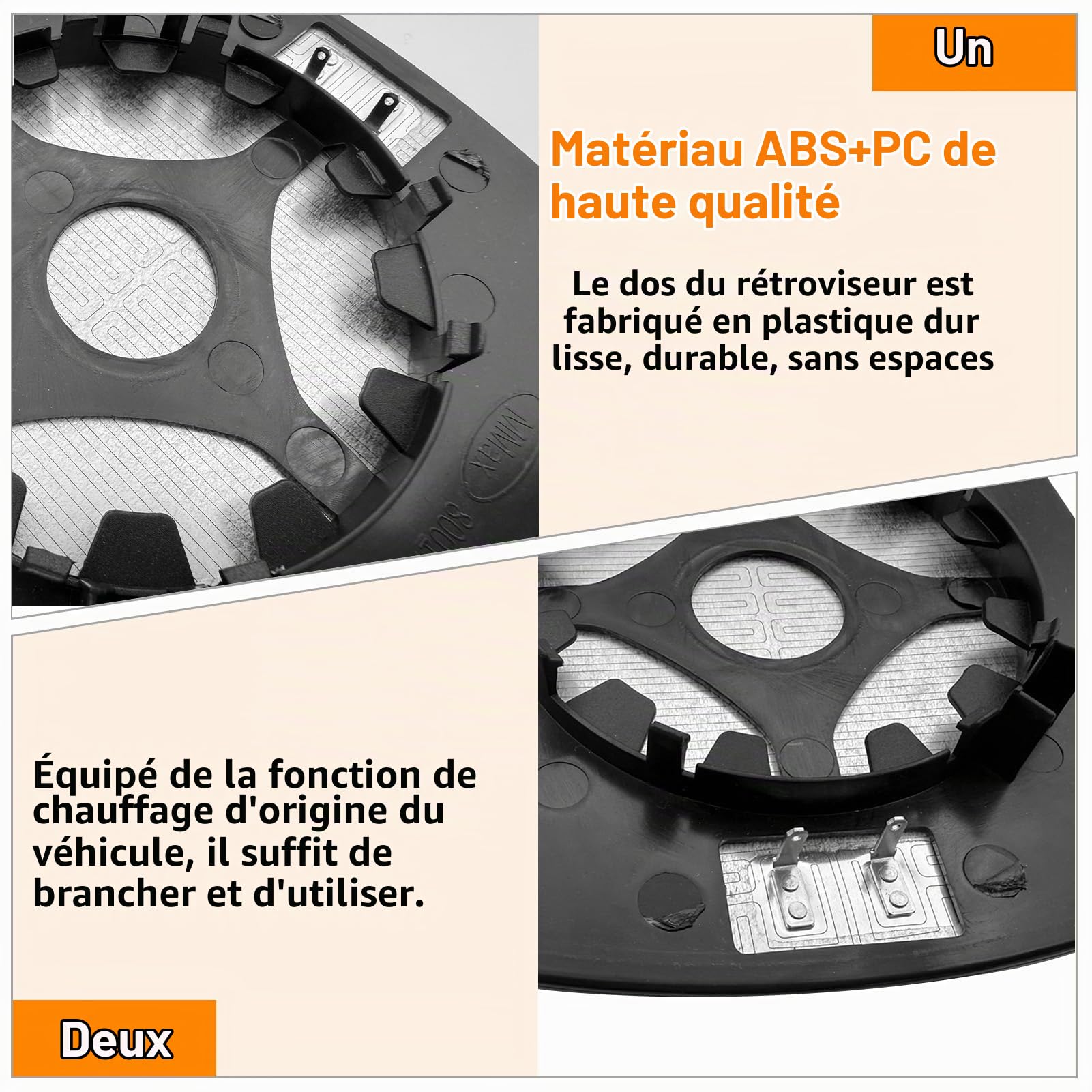 1PCS pour Renault Kangoo I Vitre Rétroviseur Chauffant 2004-2009 | Miroir Rétroviseur Kangoo 1 Verre Retroviseur 2004 2005 2006 2007 2008 2009 Vitre Retro Kangoo I(Universel Gauche/Droit)