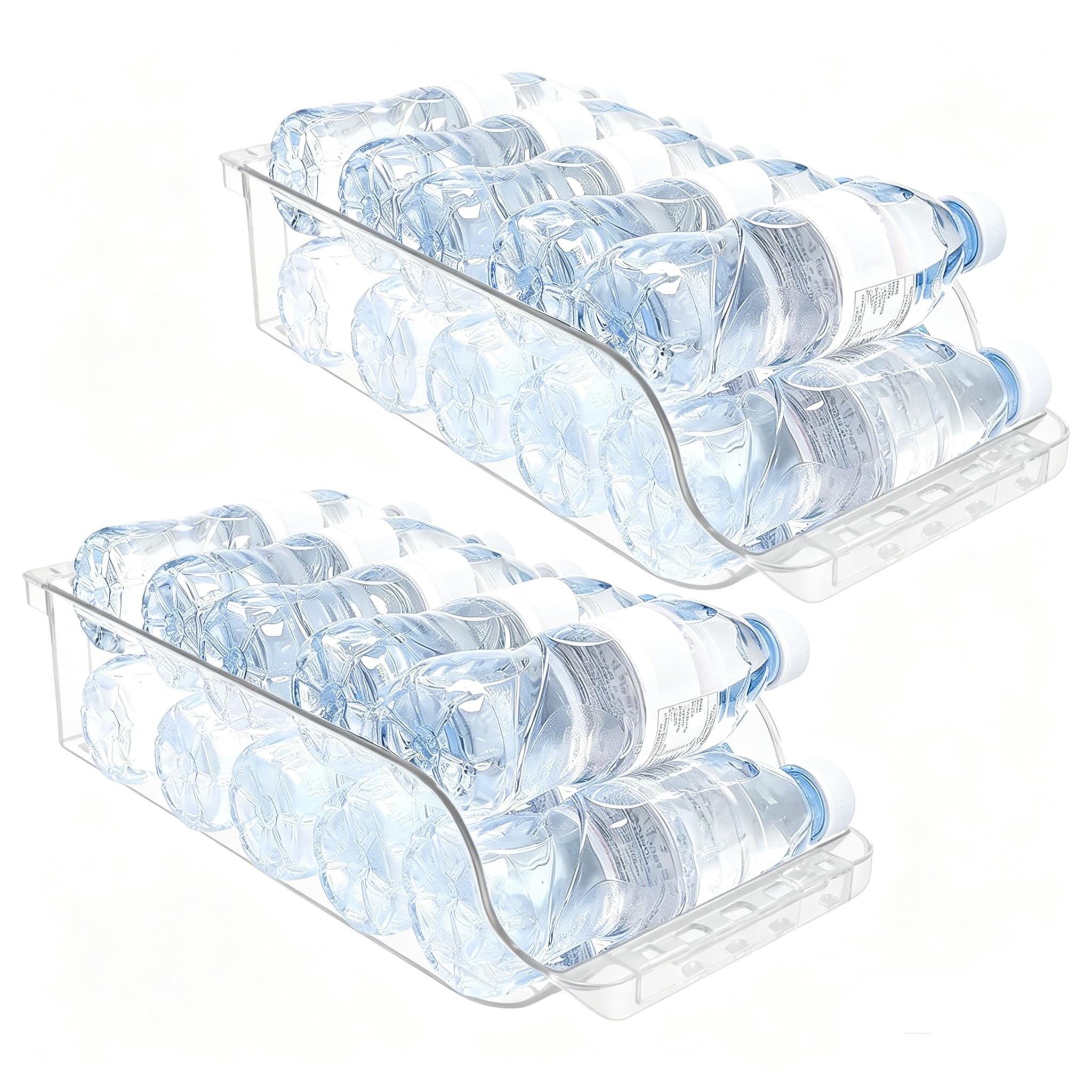 Organisateur frigo pour boissons extensible et transparent | Boîtes de rangement réglables x2