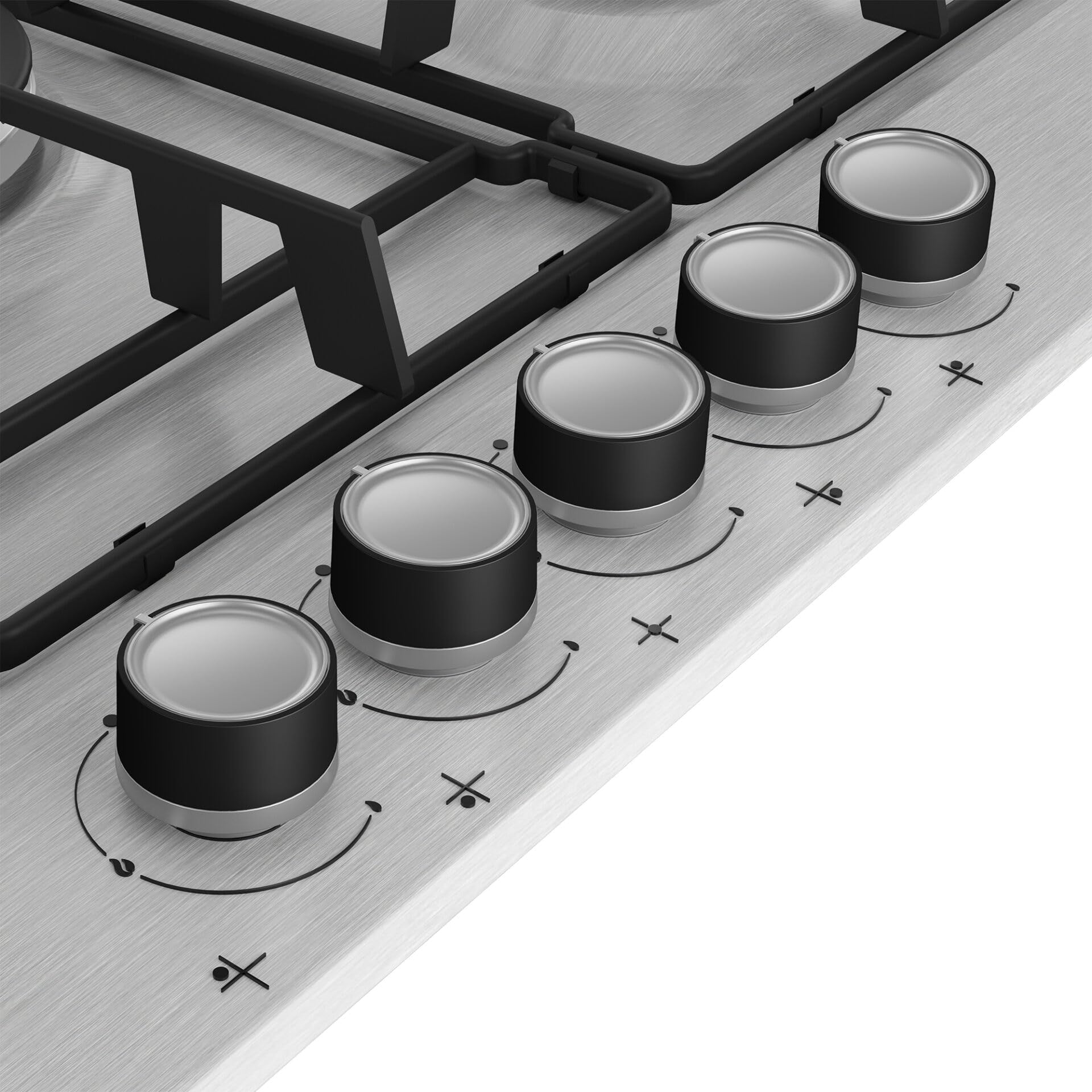Beko HIAW75224SXE - Piano cottura a gas, 5 fuochi, inox, 75 cm
