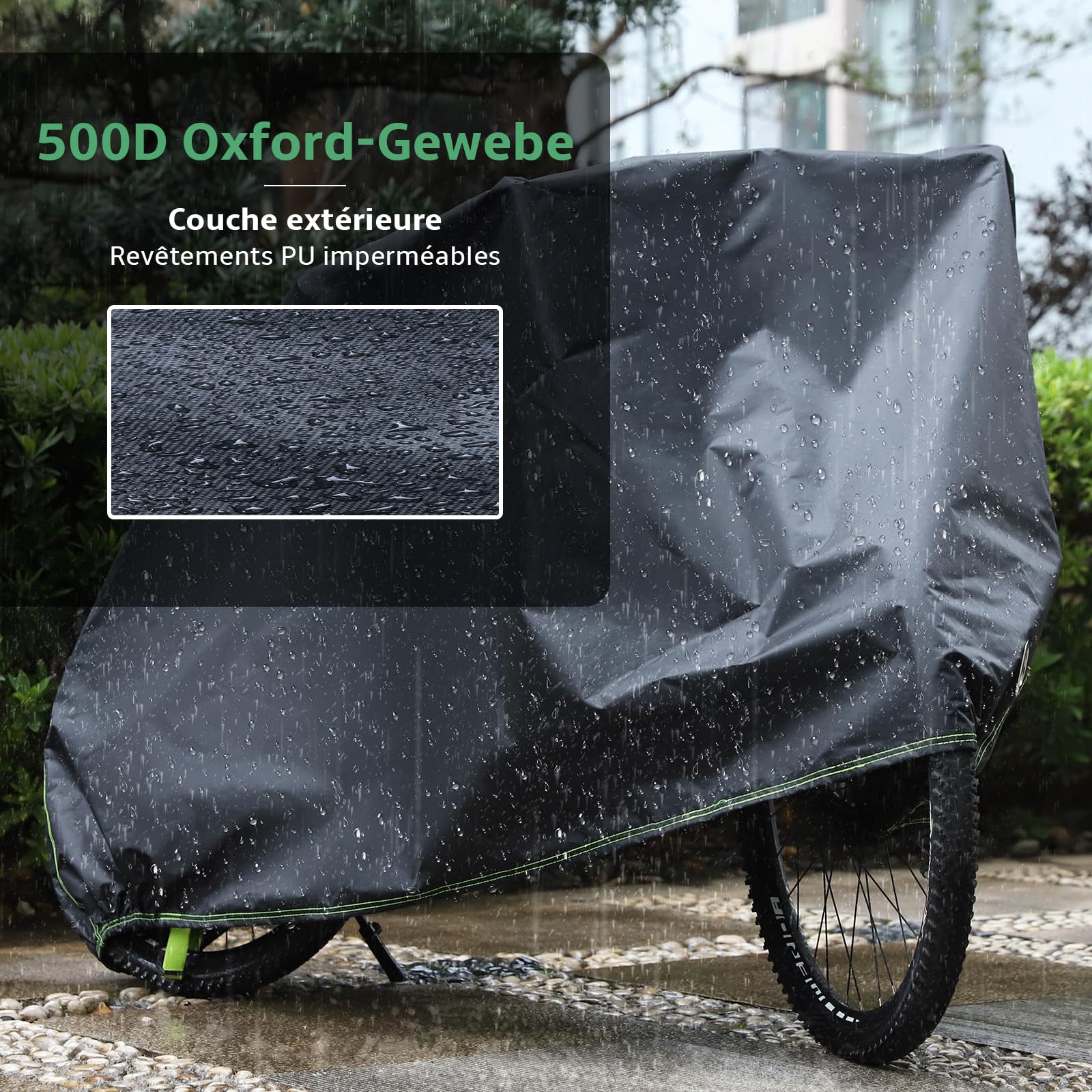 Housse velo imperméable en tissu Oxford 500D (210x110x100 cm)