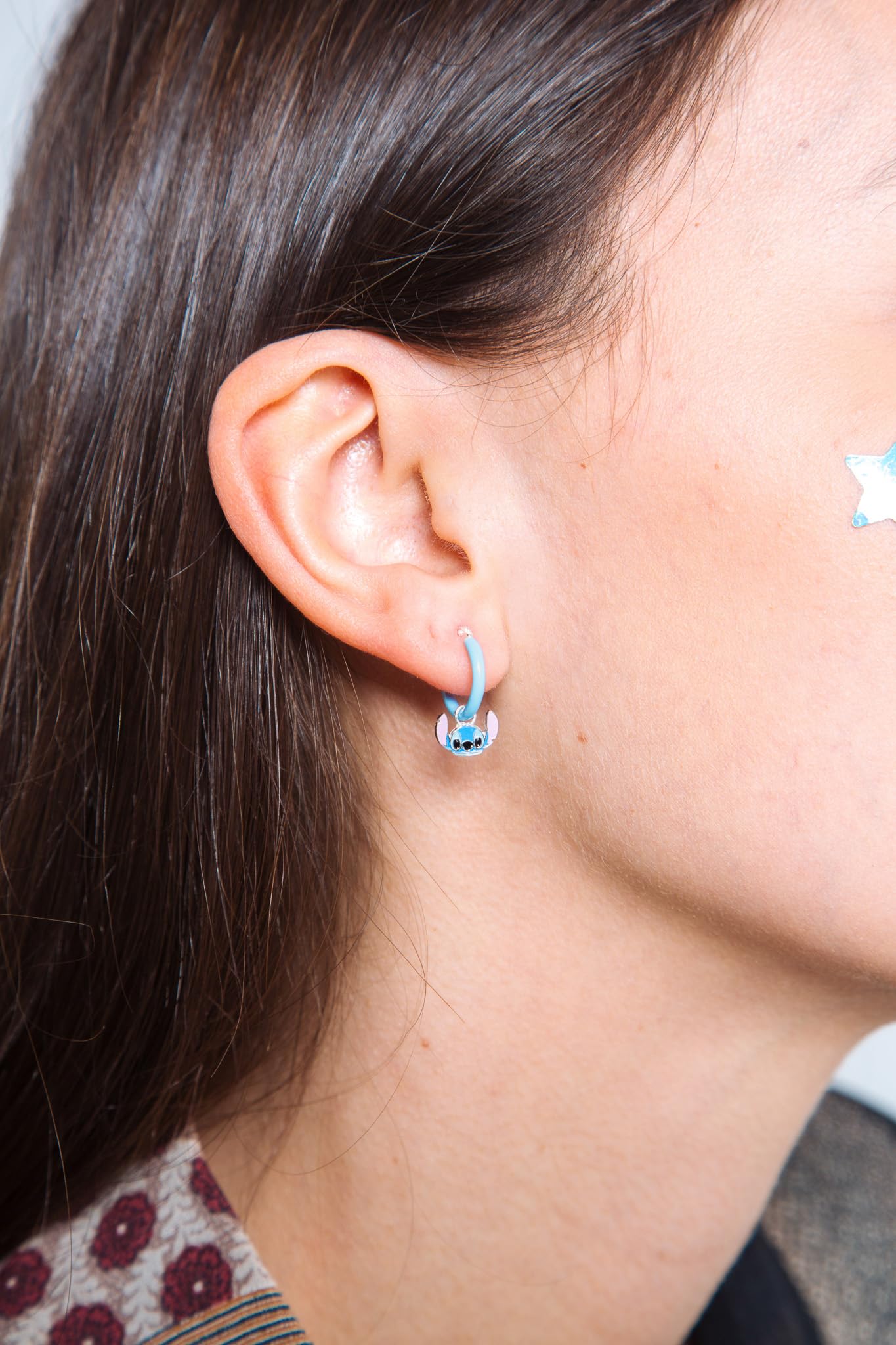 Orecchini a cerchio Disney Stitch da donna realizzati in Argento Sterling