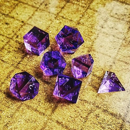 Miniatura 2 de Bescon - Juego de 7 dados para DND de borde afilado, transparentes (sin pintar), juego de dados poliédricos con bordes de navaja para juegos de rol