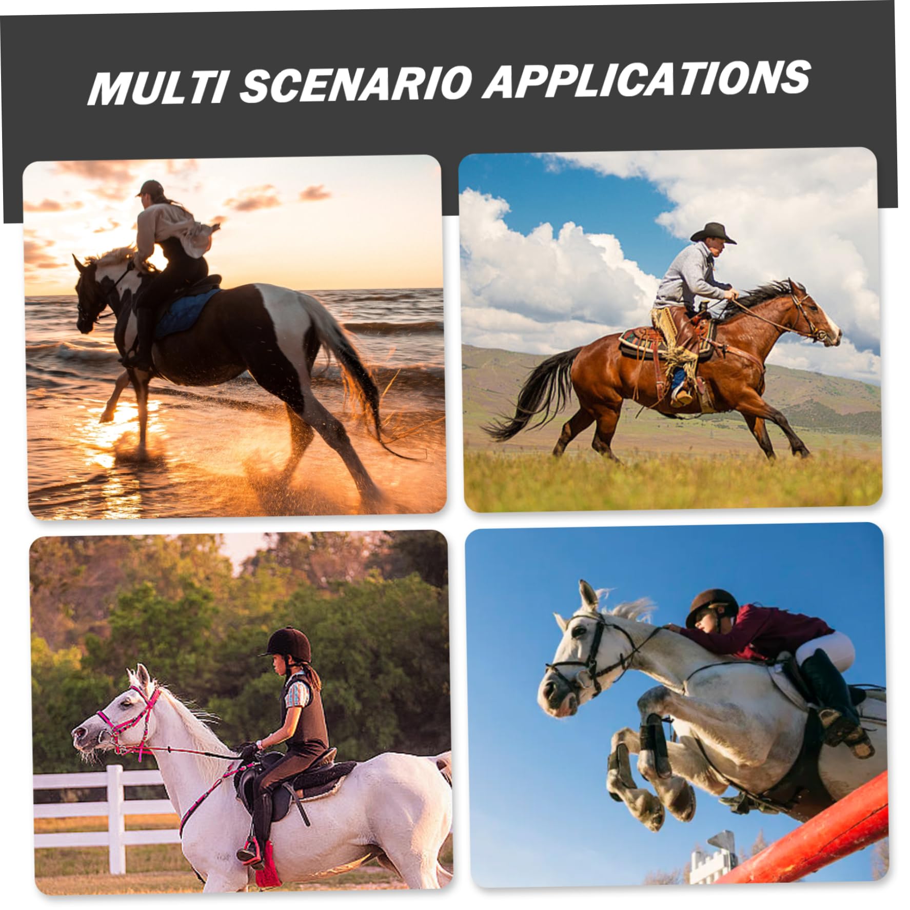 Cavezza per cavallo Cavezza regolabile spessa nera con hardware cromato Cavallo imbottito per da 1, 45 a 1, 6 metri/da ​​57 a 63 (grande)