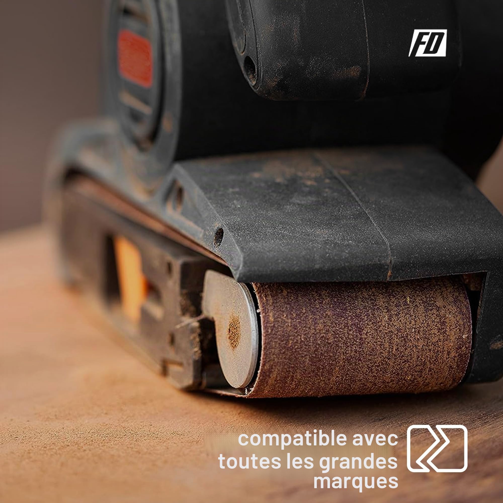 Bandes Abrasives en Tissu │ 25 pièces │ 75 x 533 mm │ Mixpack (5 x grain 40/60/80/120/180 chacun) │ pour ponceuses à bande │ Papier Abrasif │ Ensemble de Bandes Abrasives