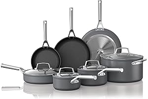 Premium Oven-Safe Ninja Foodi Nonstick Cookware (12-Piece, Slate Grey)