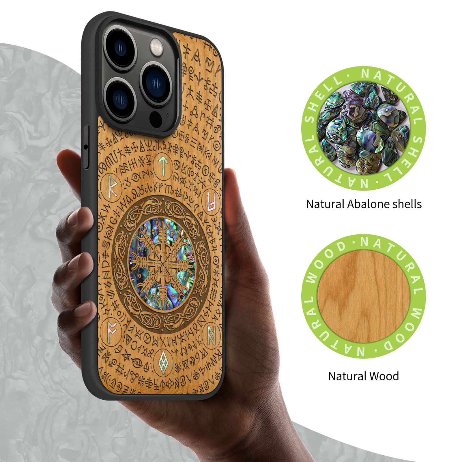 Carveit Custodia Per IPhone 14 Pro Cover Legno Avec Magnetico