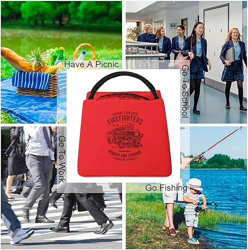 Miniatura 7 de Fiambrera de bomberos con aislamiento, bolsa de mano para alimentos para mujeres y hombres