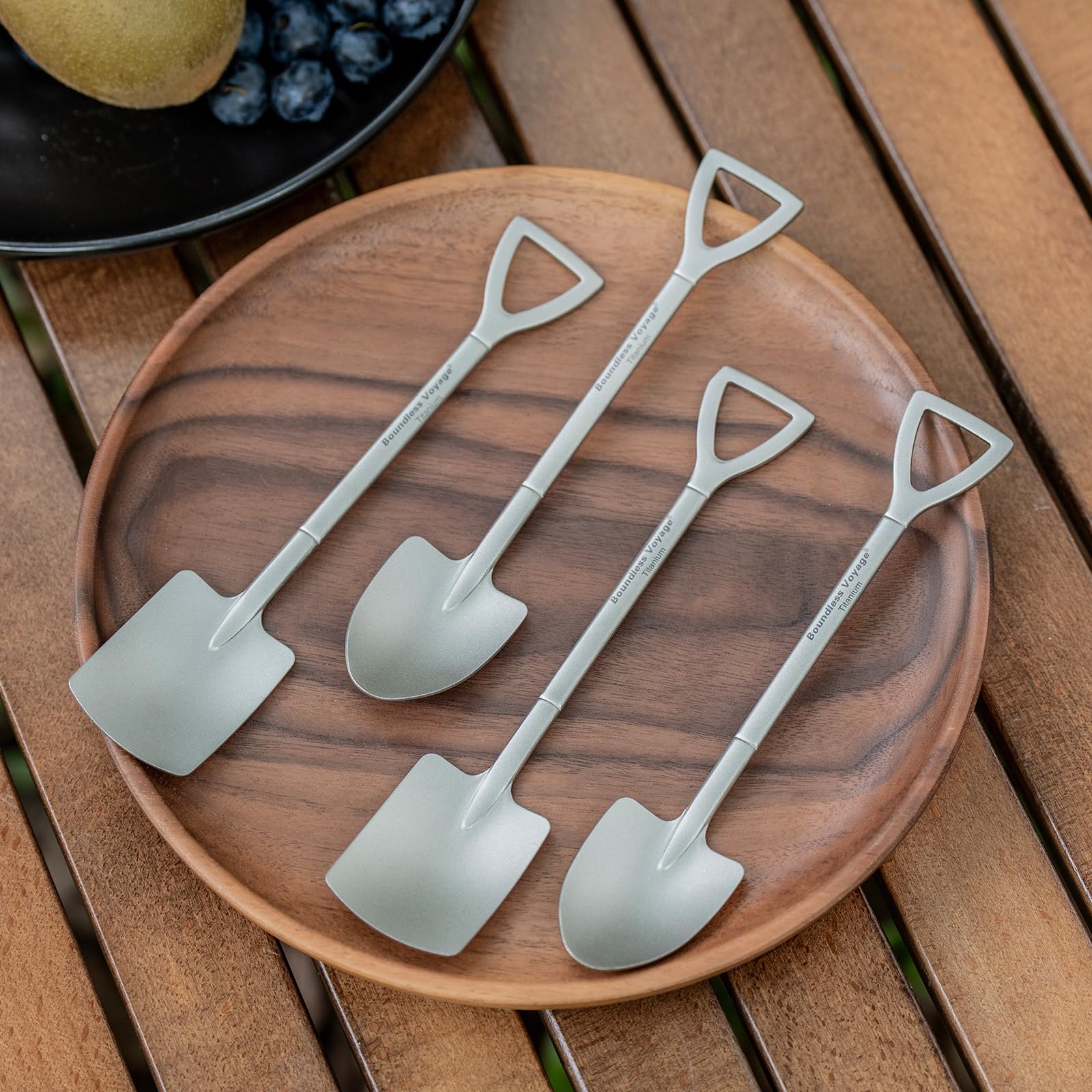 Boundless Voyage Cucchiaio a forma di pala in titanio Demitasse Espresso Mini cucchiaini da caffè, 6,1 pollici piccole stoviglie per dessert, tè, antipasti, forniture per feste ti1131t