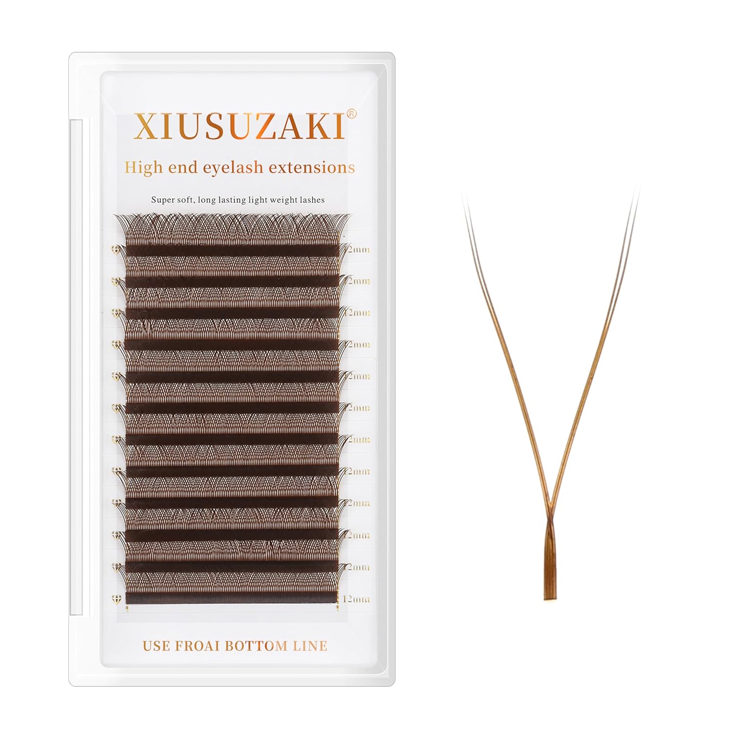 YY Lash Extensions Brown Eyelash Extensions - Easy Fan Volume