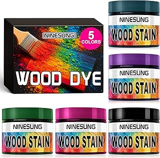 Professional 5-Colors Wood Dye Powder Set - 2oz Each for Furniture, Decks & DIY Crafts - Fast-Acting, Weatherproof Pigment - Works on Indoor/Outdoor Wood Surfaces (5 Colors)