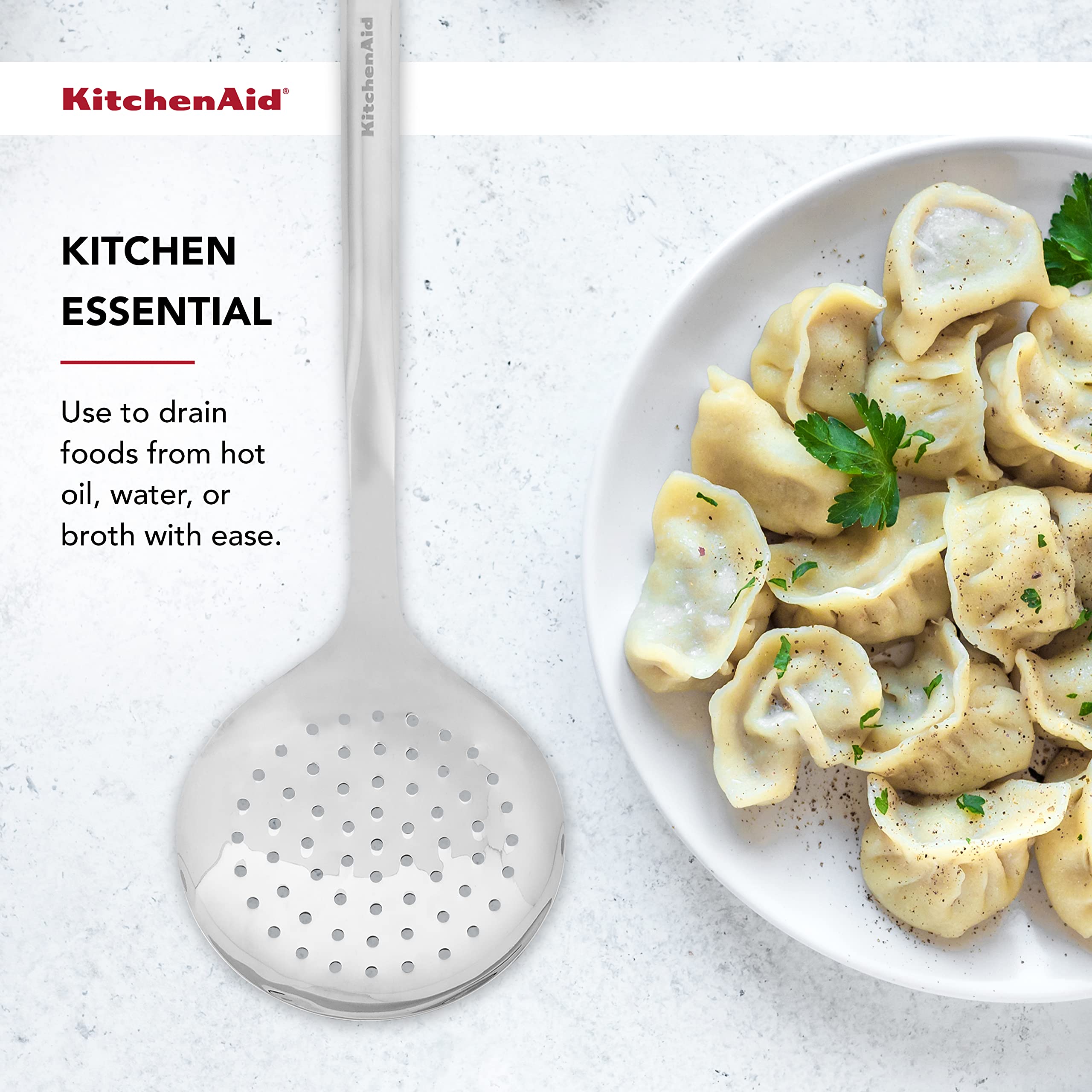 KitchenAid Premium Sieb mit Aufhängehaken, 35,6 cm, Edelstahl