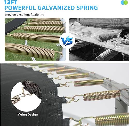 Miniatura 23 de Tranpoline - Tranpoline para exteriores de 16 pies, 14 pies, 12 pies, 10 pies, para niños y adultos, capacidad de peso de tranpoline de 300 a 1000