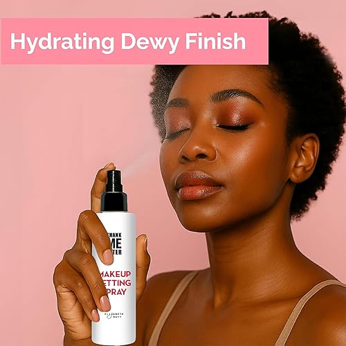 Vista 16 de Espray fijador de maquillaje facial Elizabeth Mott Thank Me Later para piel grasa. Espray de acabado mate, hidratante y ligero. Sin crueldad