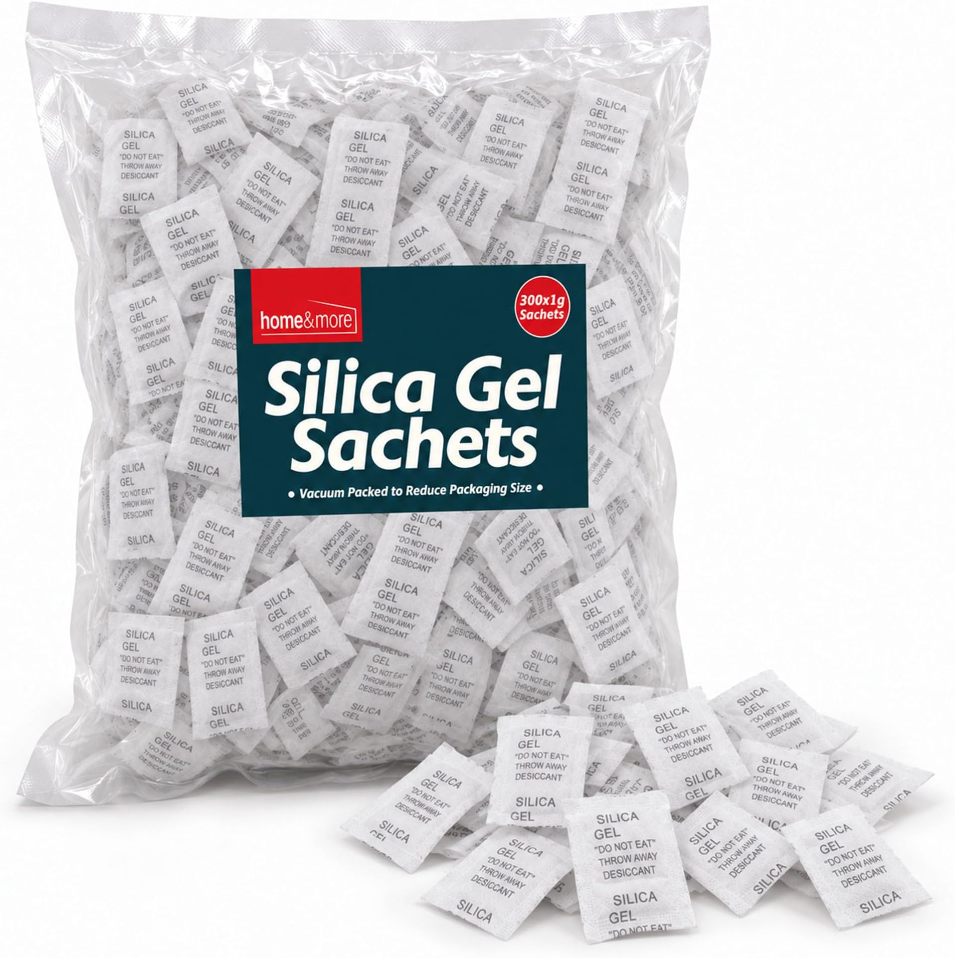 SOL 300pk Silica Gel Sachets - 1g Silica Gel Packets Desiccant Sachets