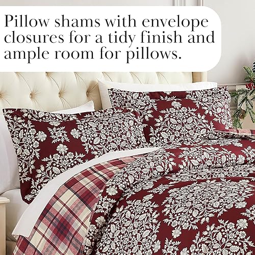 Miniatura 10 de Southshore Fine Living, Inc. Juego de ropa de cama suave de 5 piezas con almohadas y fundas de almohada, diseño de bosque navideño, tamaño