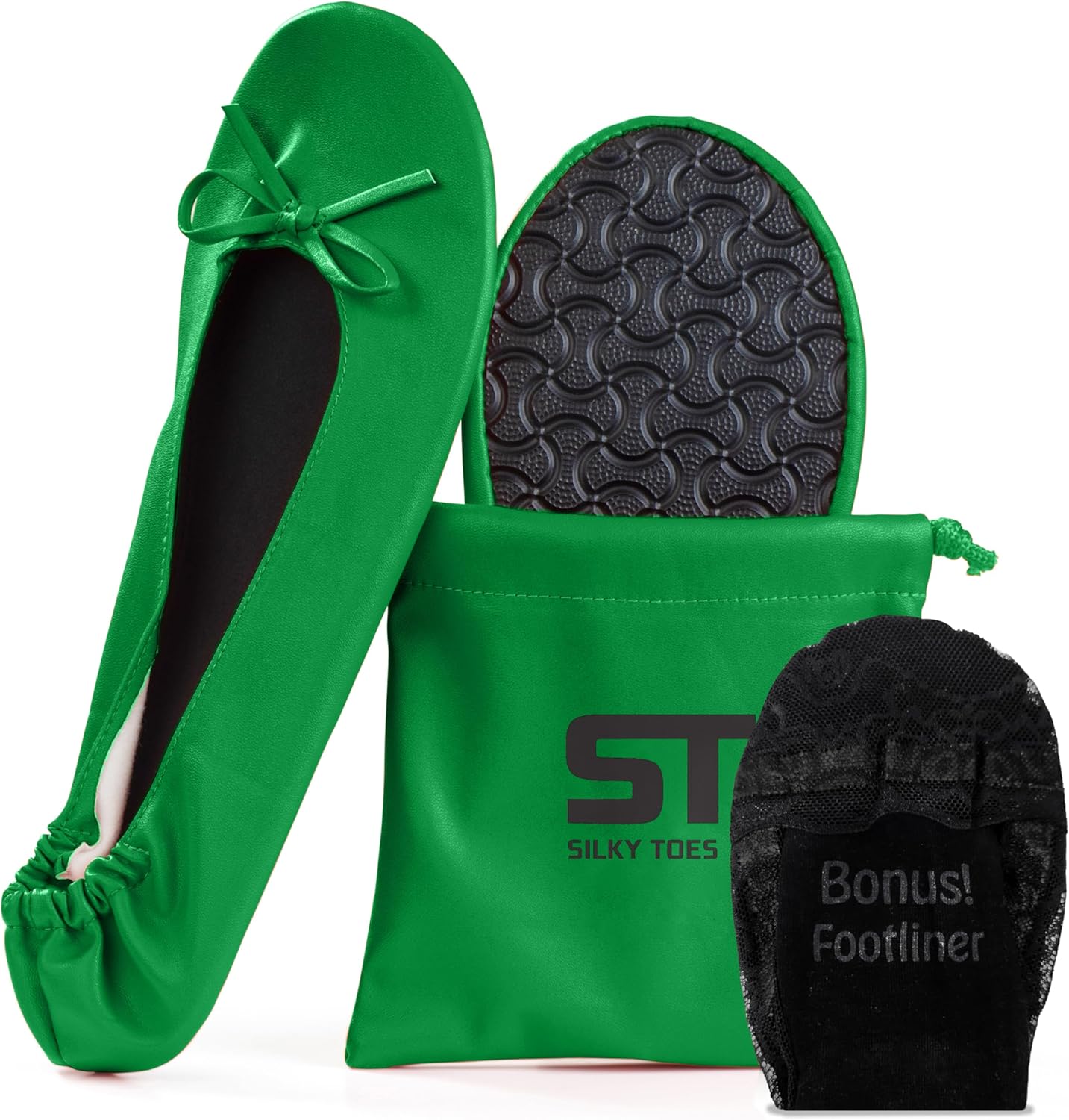 Silky Toes Women’s Foldable Ballet Flats - Portable Roll-Up Slippers for Purse, Travel, or Events - Comfortable Ballerina Shoes