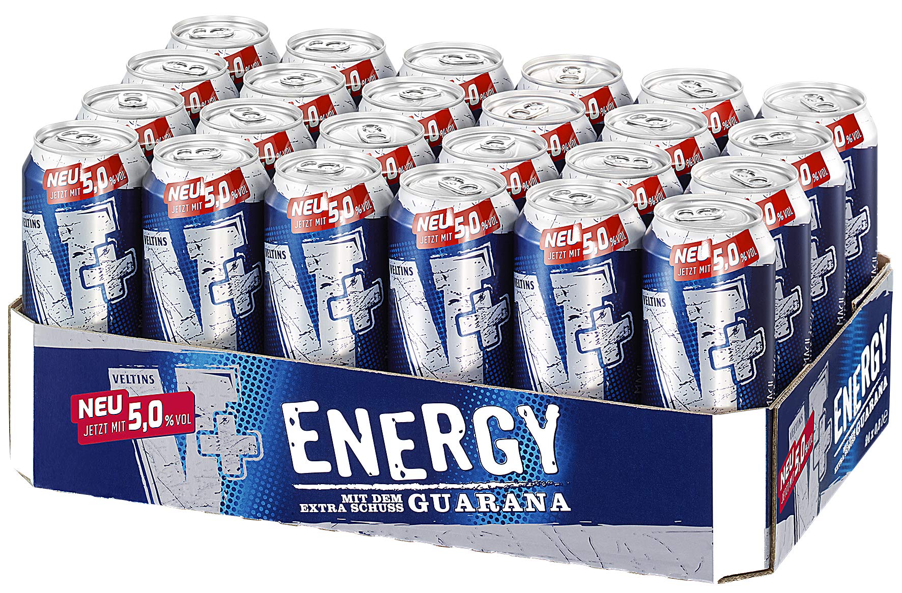 V+ Energy Biermischgetränk, EINWEG (24 x 0.5 l Dose) & VELTINS Pilsener, EINWEG (24 x 0.5 l Dose)