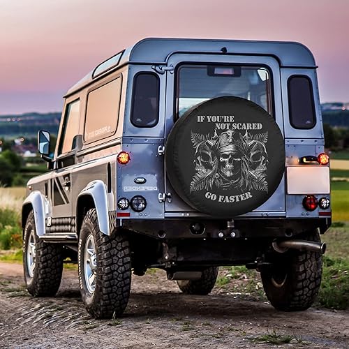 Miniatura 6 de Cubierta de llanta de repuesto para caravana, diseño de calavera pirata, impermeable, a prueba de polvo, universal para remolque, CRV, SUV,
