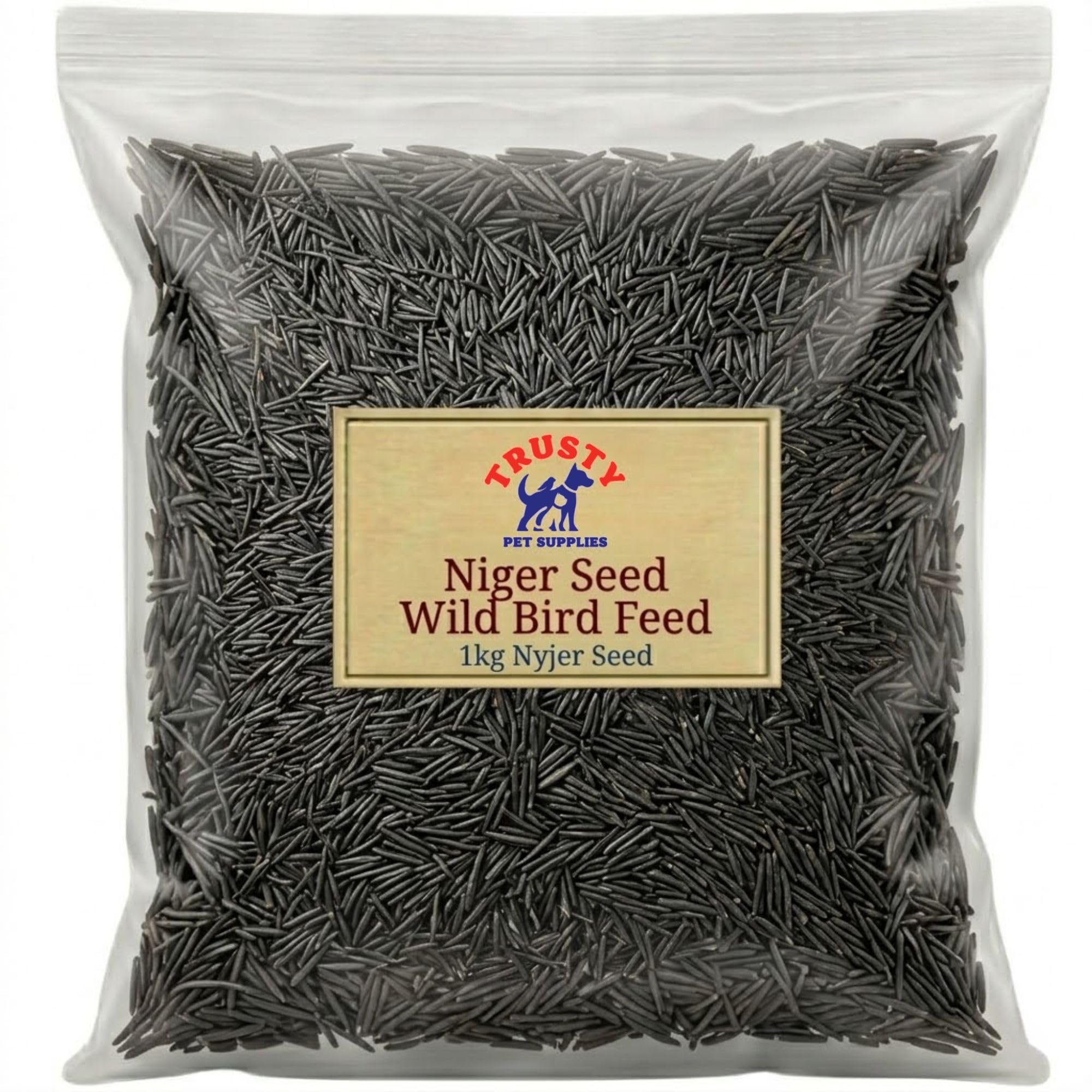 Niger Seeds for Birds 1kg | Wild Bird Seed & Bird Food | Bird Seeds for Small Garden Birds | Nyjer Seed | No Mess Bird Seed | By Trusty Pet Supplies