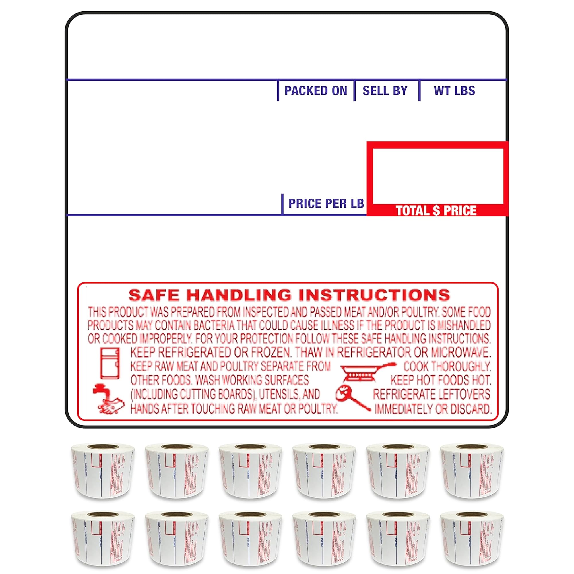 CĀS LST-8040 Printing Scale Label, 58 x 60 mm, UPC/Safe, 12 Rolls per Case, CĀS Scale Labels 8040, Guaranteed Quality, Try It!.