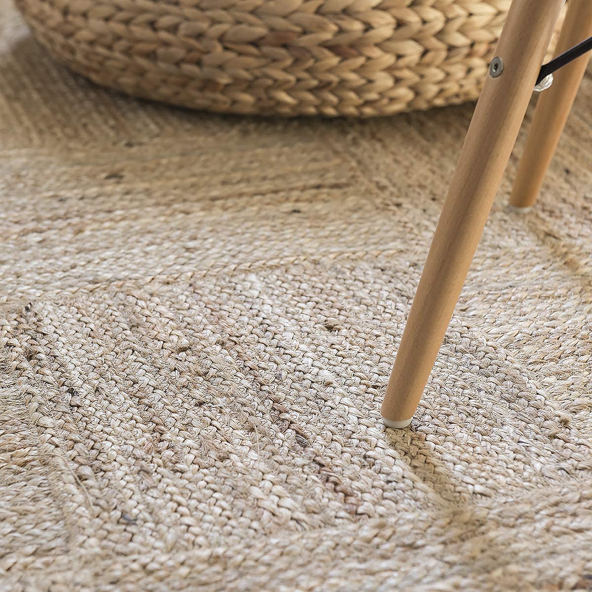 Handwoven Jute Rug - Natural & Reversible -6
