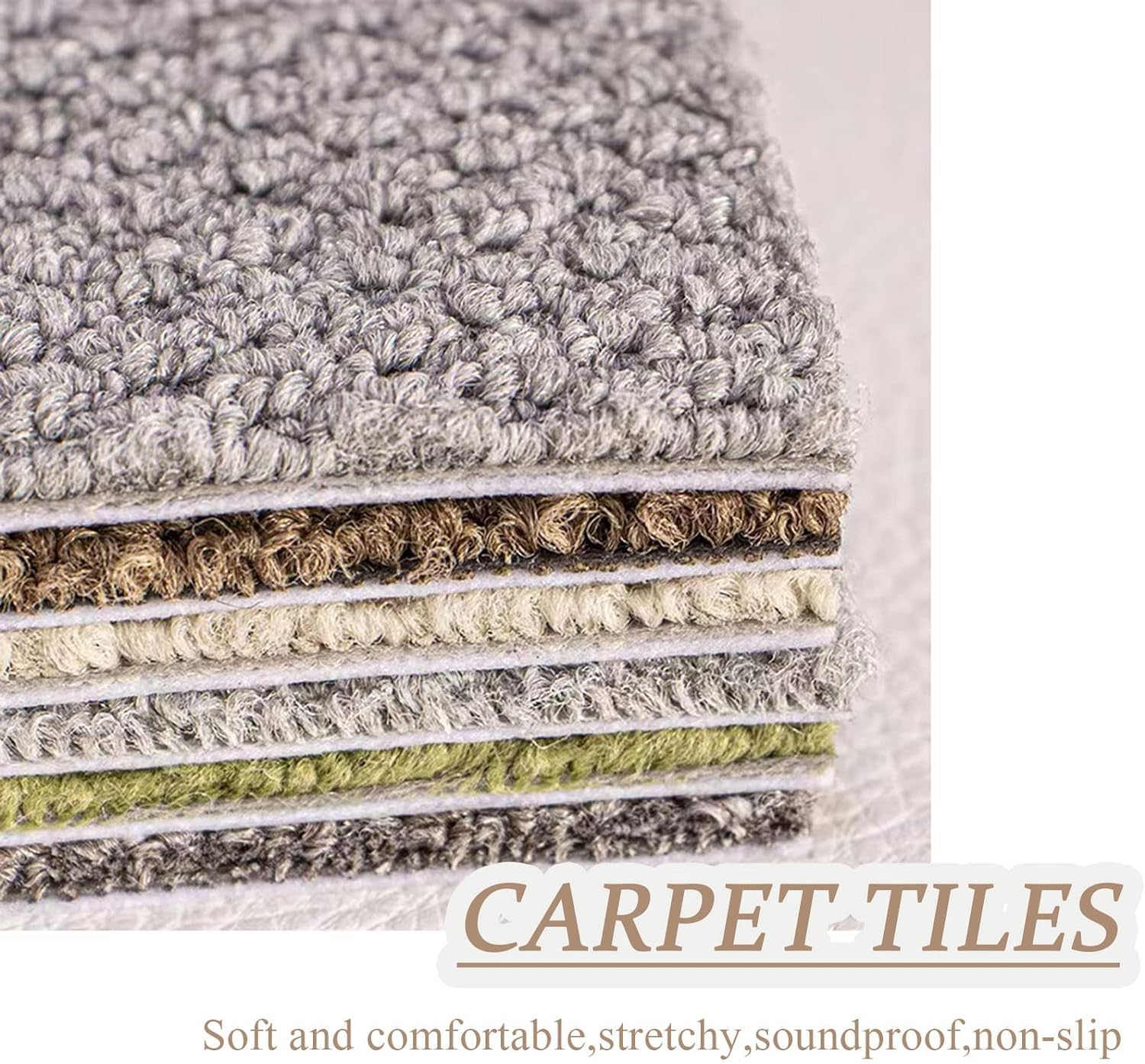Dalles de moquette auto-adhésives 30 pièces 30x30cm dalle de moquette auto-adhésive d'intérieur, carré de tapis à décoller et à coller, tapis de sol d'épissure sans couture, facile à nettoyer(Grigio)