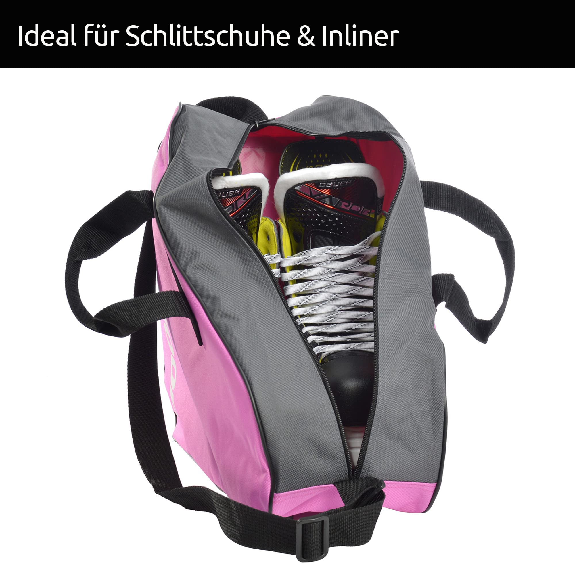 Sher-Wood - Borsa per Pattini da Ghiaccio, per Adulti e Bambini, Ideale per Pattini a rotelle e Pattinaggio