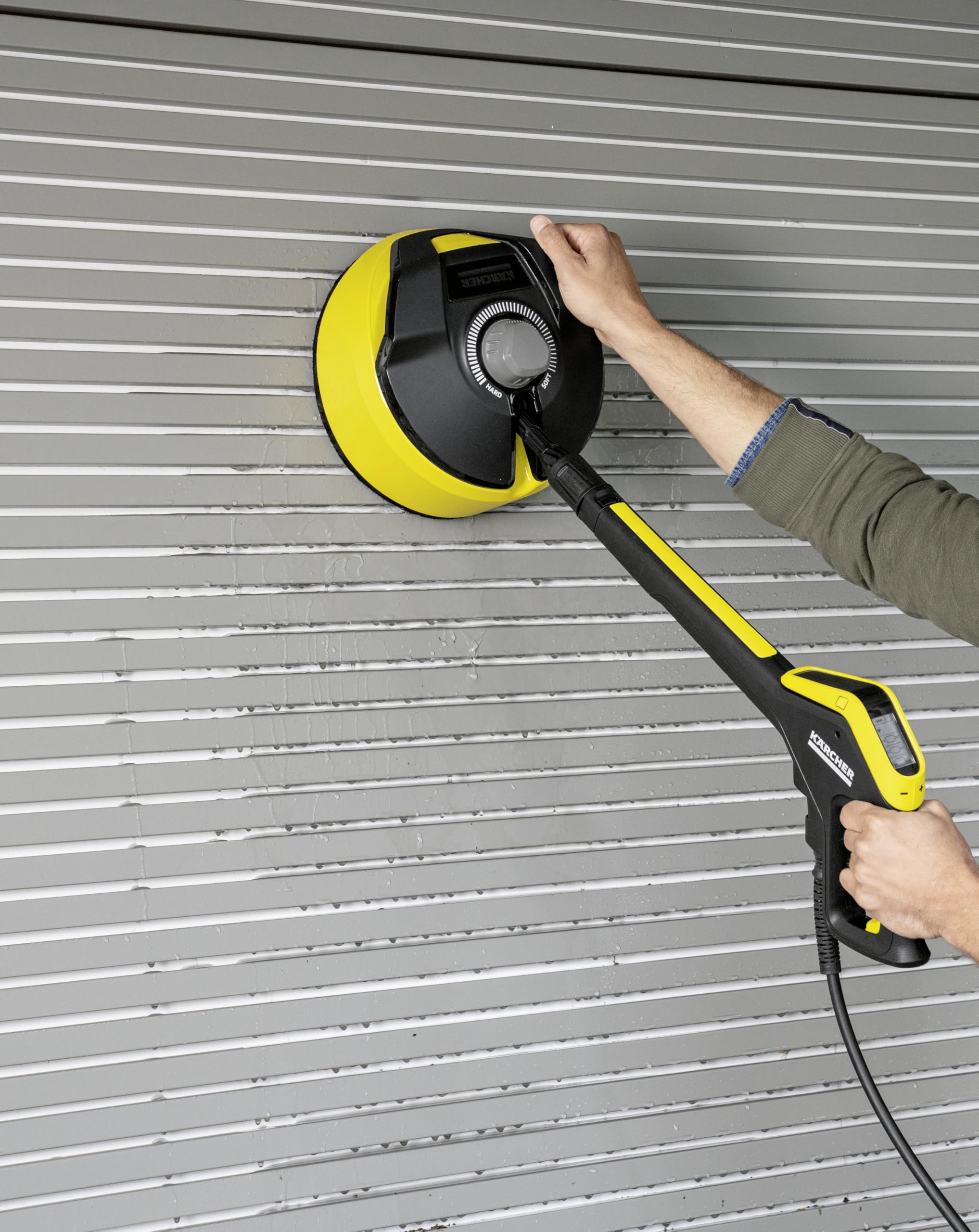 Kärcher Nettoyeur de surfaces T-Racer T 5 (protection contre les éclaboussures, pour les grandes surfaces, deux buses à jet plat, poignée pour un travail vertical), noir-jaune