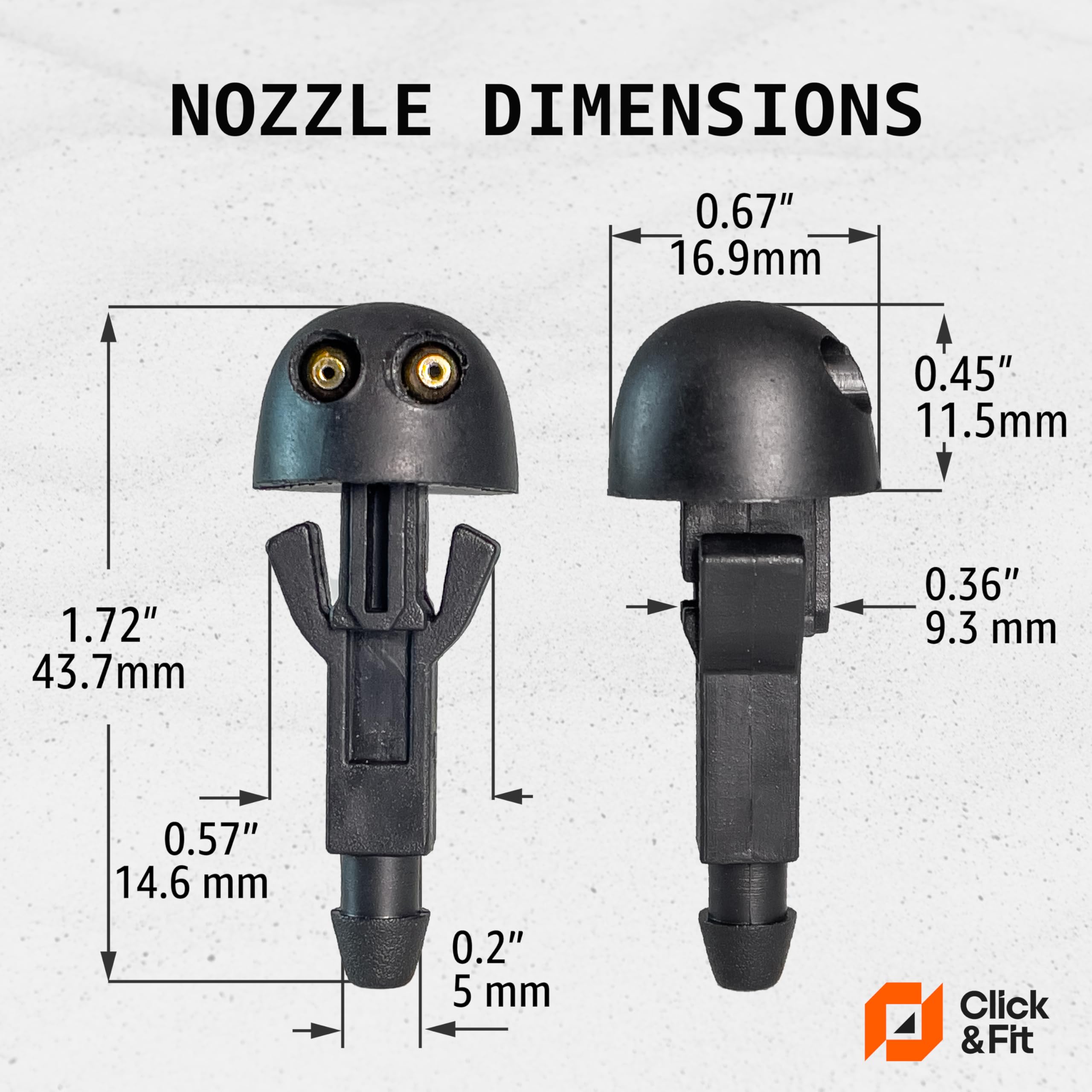 XUKEY 2 Ruitensproeierkoppen Voor Peugeot 107, Toyota Aygo MK1 En Citroen C1 (2005-2014) – Vervang 6405.W3