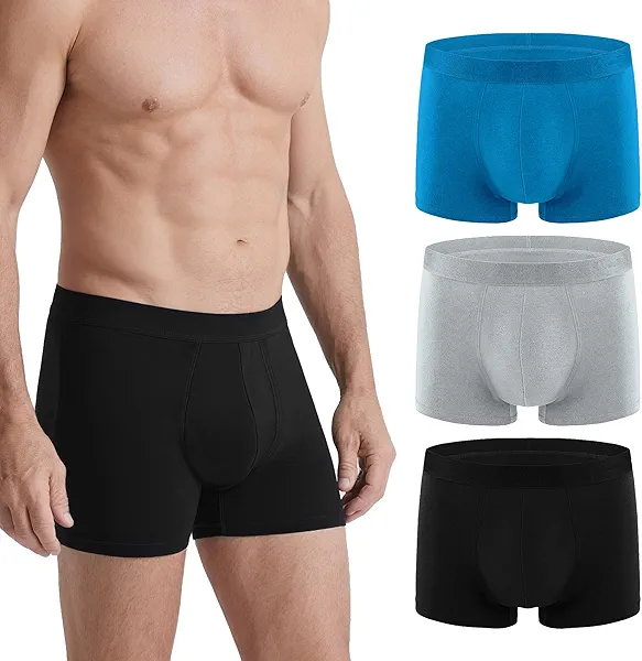 Incontinence Underwear for Men, 150ML Absorbent, Leak Proof Underwear for Men Comfortable Cotton Fabric, Comfortable and Breathable, Mens Incontinence Underwear Washable and Reusable (3PCS/Large)