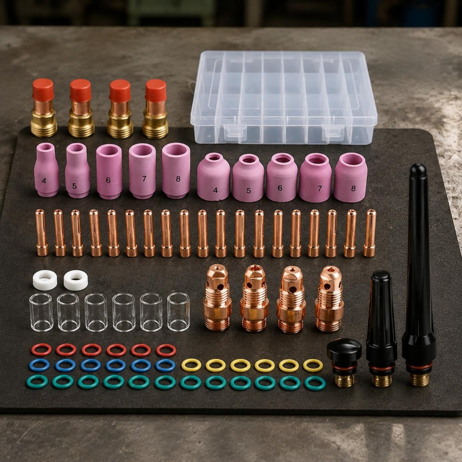 79 Pezzi Kit Lenti Gas TIG Uso Professionale Kit Consumabili Torcia TIG Alta Durata Accessori Torcia WP 17 18 26 per Professionisti, Laboratorio