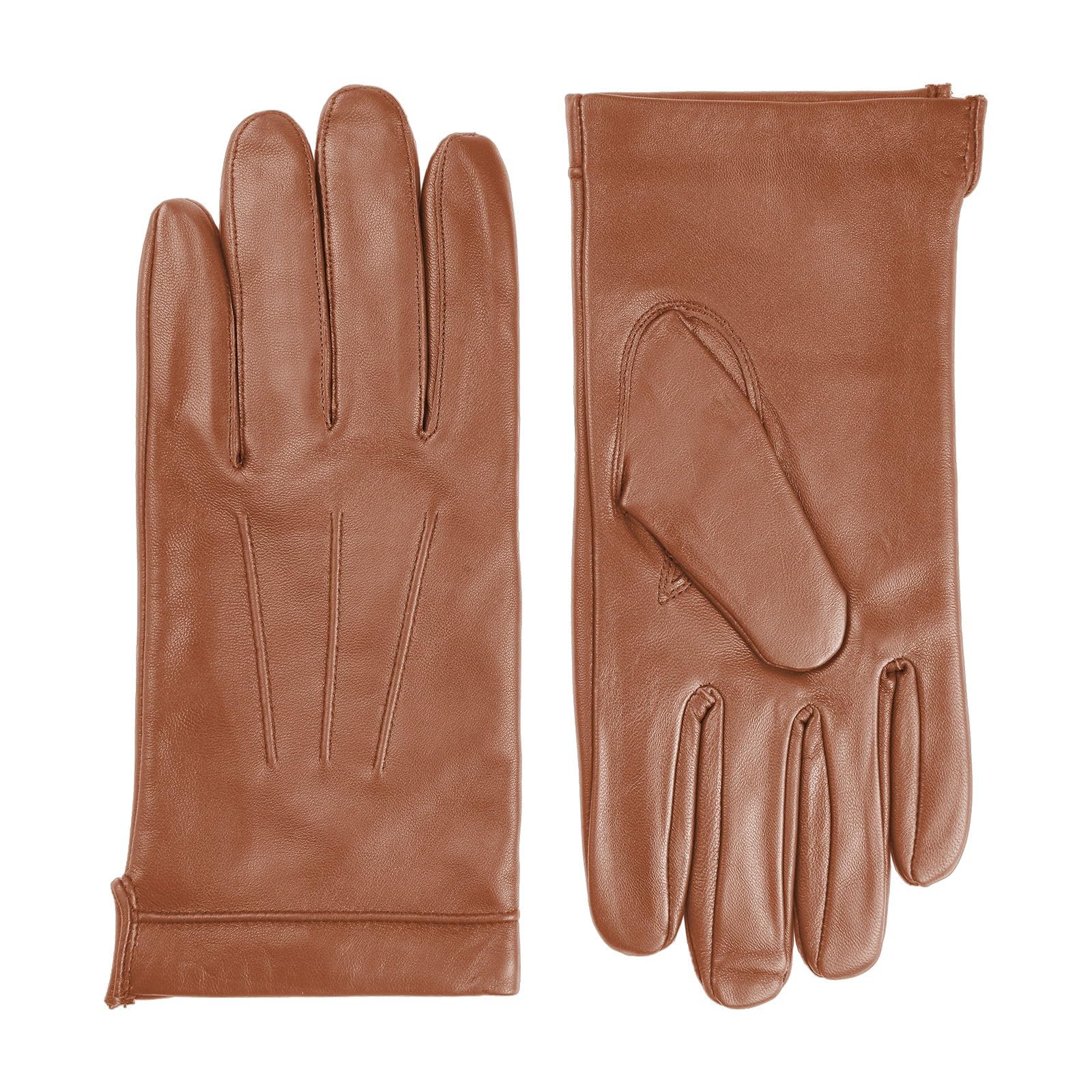 Harssidanzar Guanti da uomo in pelle foderati in cashmere caldi e touchscreen SM052EU