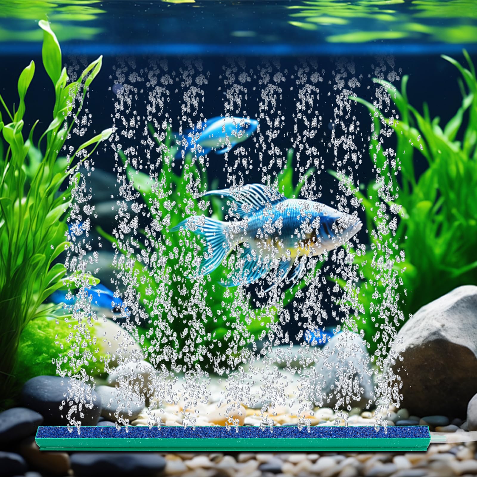 Fonyet Pack of 4 Aquarium Air Stone Rod 30 cm Aquarium Air Stone Aquarium Oxygen Stone Bubble Stone with 2 m Chlorine for Large Aquariums - Image 4