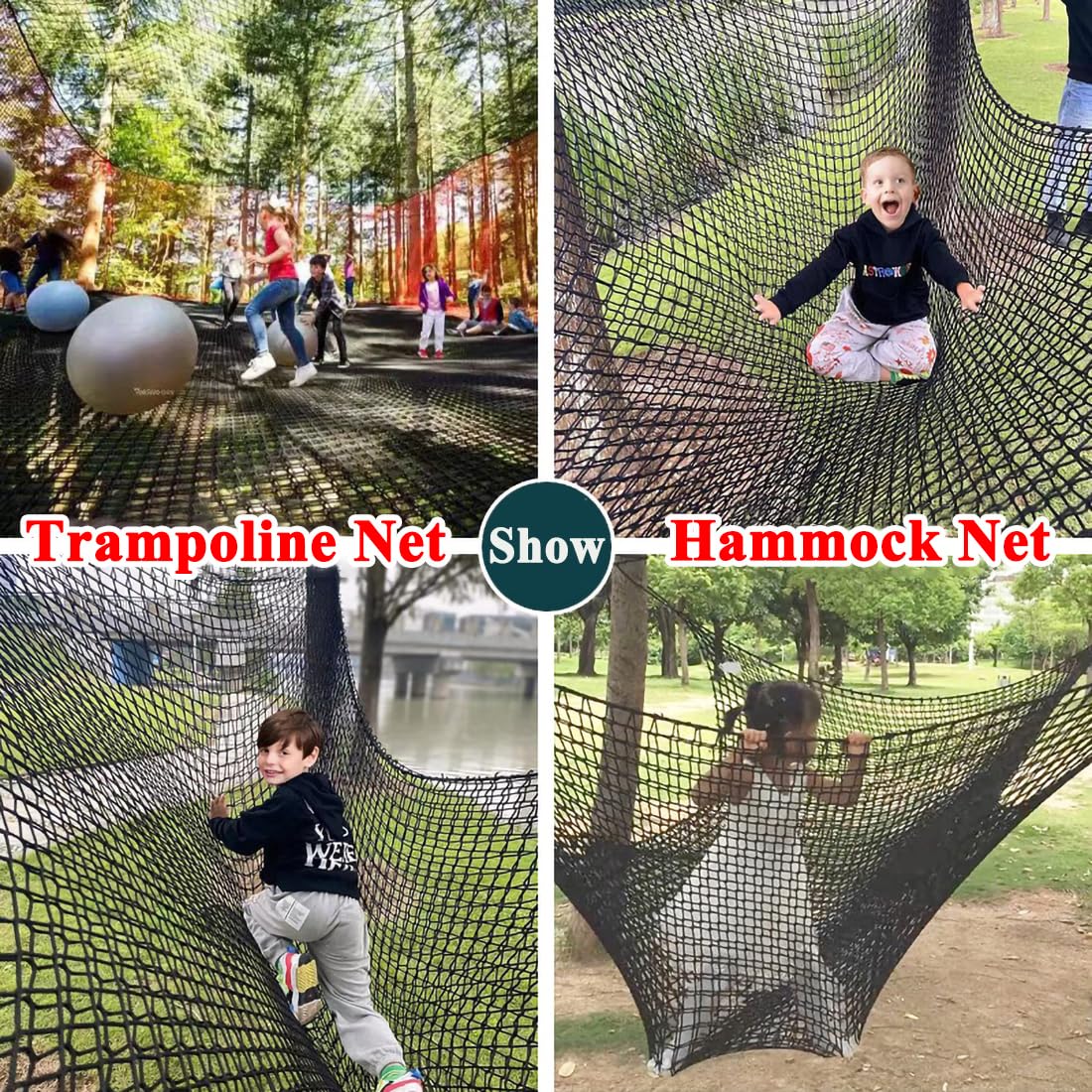 Filet de sécurité double couche,filet de protection pour jeux d'escalade pour enfants,pour aire de jeux d'arrière-cour, filet de clôture de pont suspendu,filet de hama(Size:6.5x9.8FT(2x3M),Color:Noir)