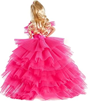 Barbie Signature Pink Collection Doll, Doll (12-inch) with Silkstone Body Wearing Tulle Gown, Gift for Collectors