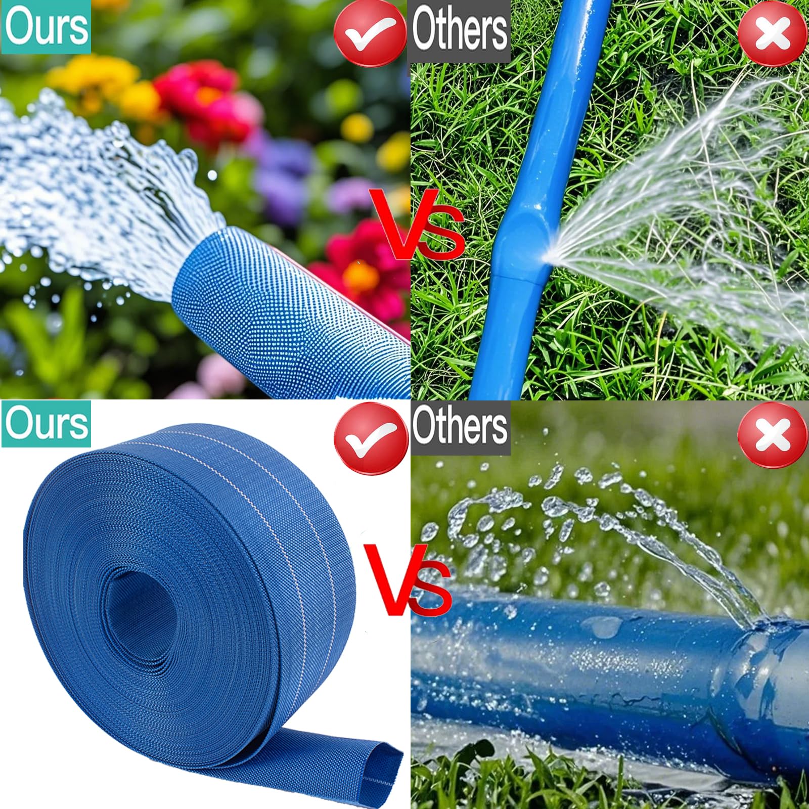Manguera de retrolavado para piscina, manguera de PVC resistente, manguera de descarga plana, tubo de drenaje flexible para drenaje de piscina, con 2 abrazaderas (1.5 pulgadas x 100 pies)
