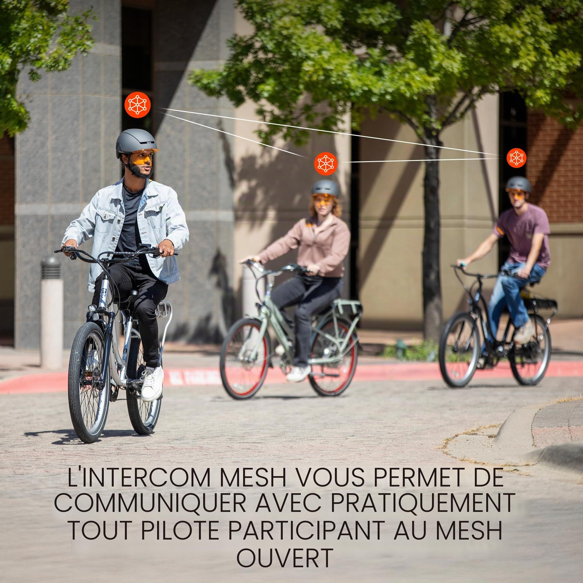 Sena U1 Casque Intelligent pour vélo électrique, Mesh 3.0 Intercom