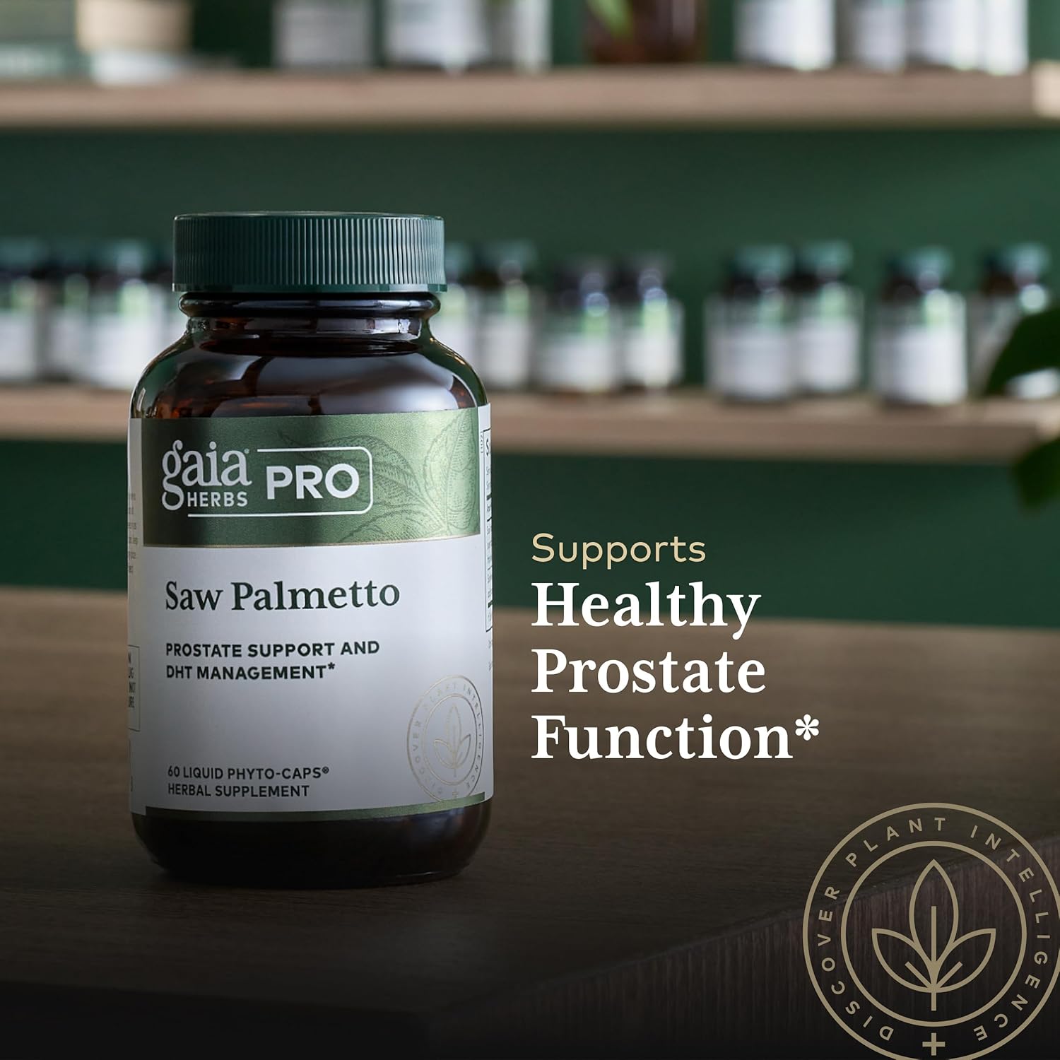 GAIA HERBS PRO Saw Palmetto PRO - Healthy Prostate Gland Support Supplement* - Herbal Supplement with Saw Palmetto & Sunflower Seed - Vegan, Gluten-Free, Soy-Free - 60 Liquid Phyto-Caps (60 Servings)