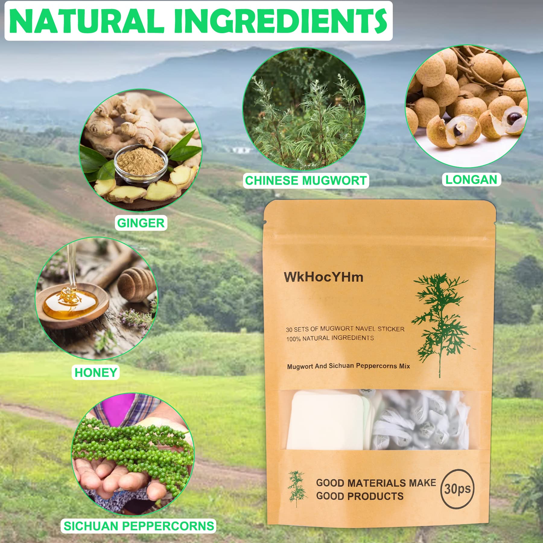 WkHocYHm Mugwort Navel Sticker,Wormwood Belly Patch.Traditional Ancient