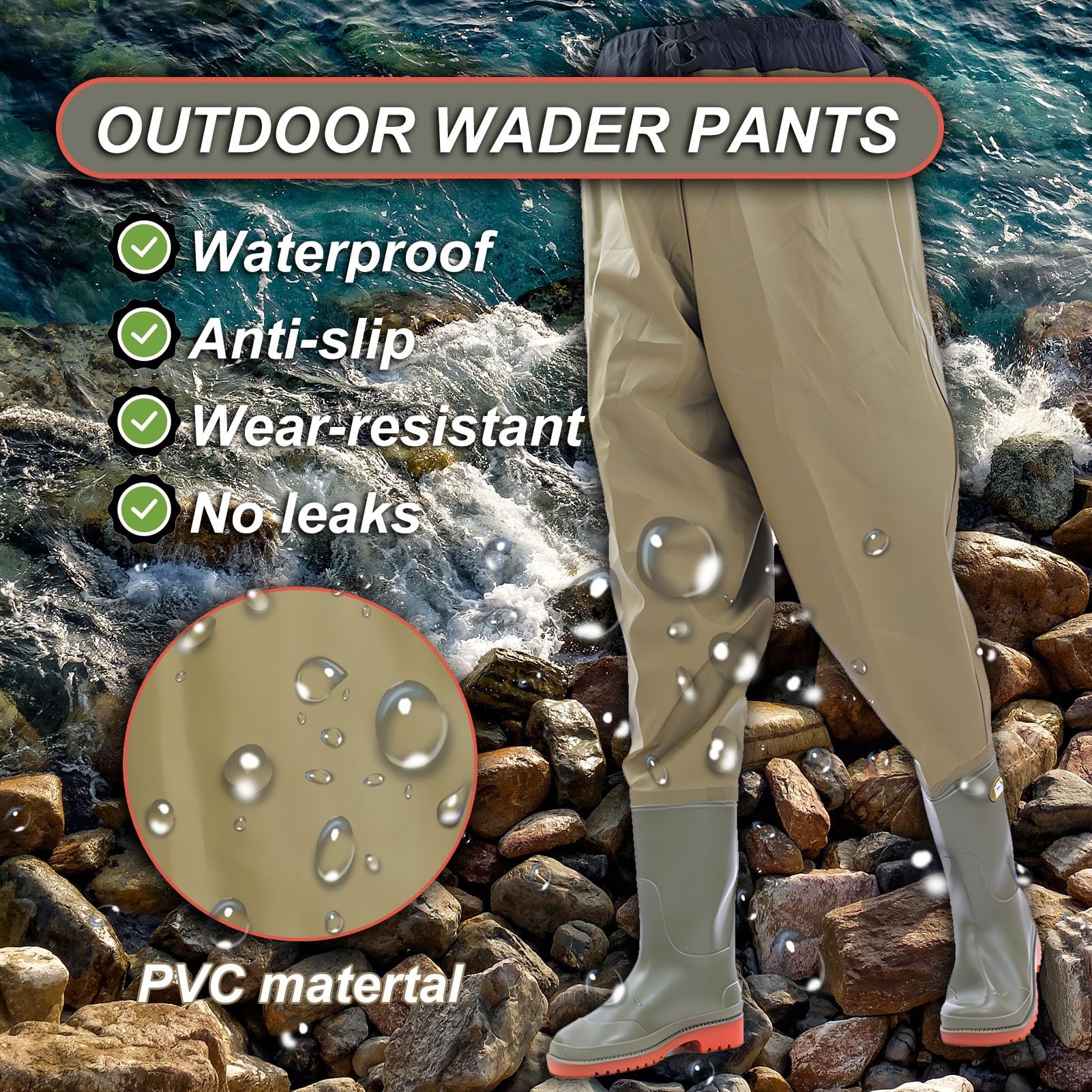 Waders hip Pantaloni da Pesca Antiscivolo, Pantaloni da Pesca Senza Perdite, Comodi da Riporre, Per La Caccia E La Pesca Nelle Paludi