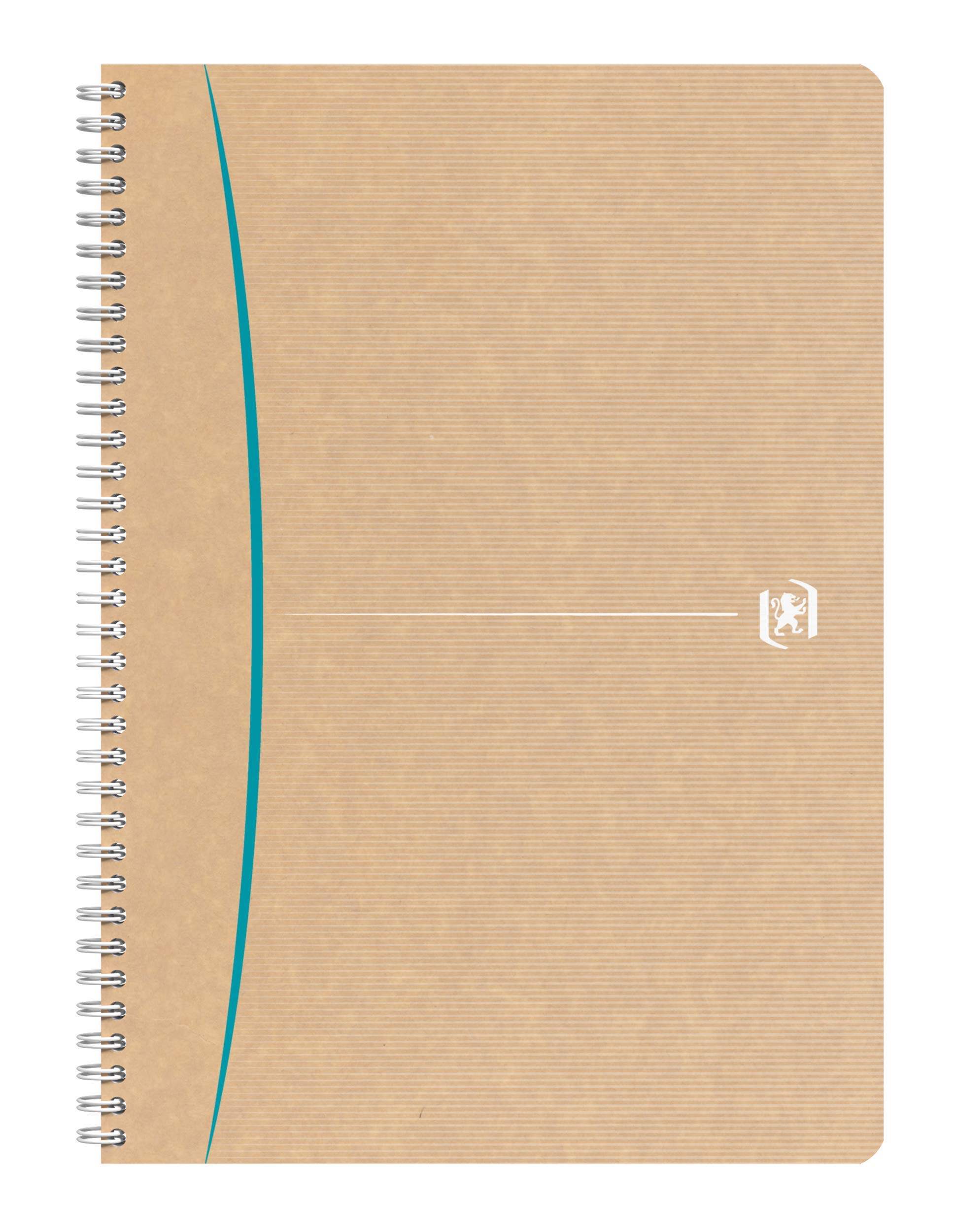 OXFORD Touareg Notatnik A4, małe kafelki, 5 mm, 180 stron, papier z recyklingu spirala, okładka Kraft, losowy kolor