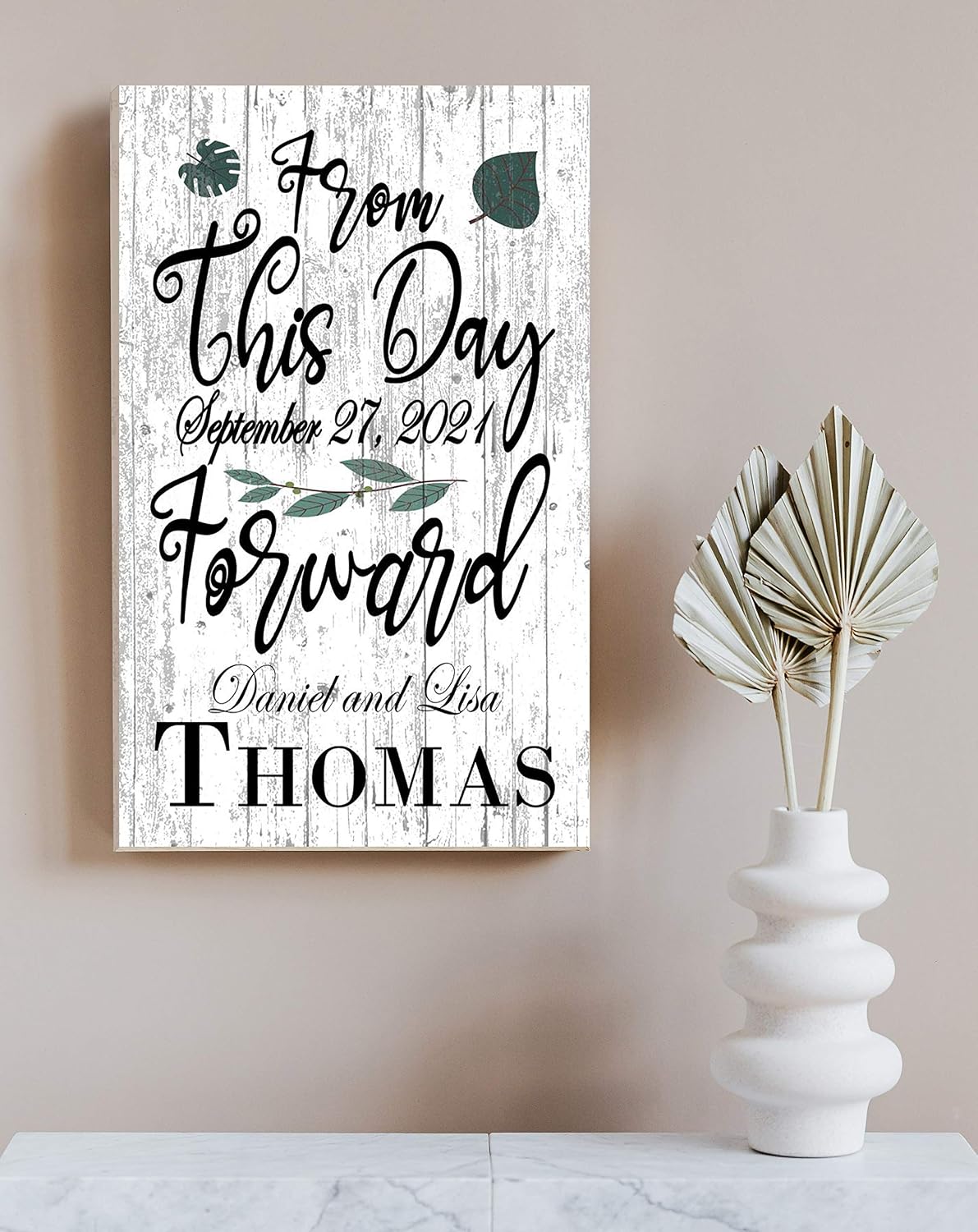From This Day Forward PERSONALIZED Wedding Gift Sign Custom New Married Couple Family Name Established Date Home Decor Art - Decoration Customized for Newlyweds EST.