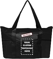 Vista 1 de DISCOUNT PROMOS Juego de 100 bolsas de mano no tejidas con cremallera, texto personalizable, logotipo, bolsillo de malla, con cremallera, Negro