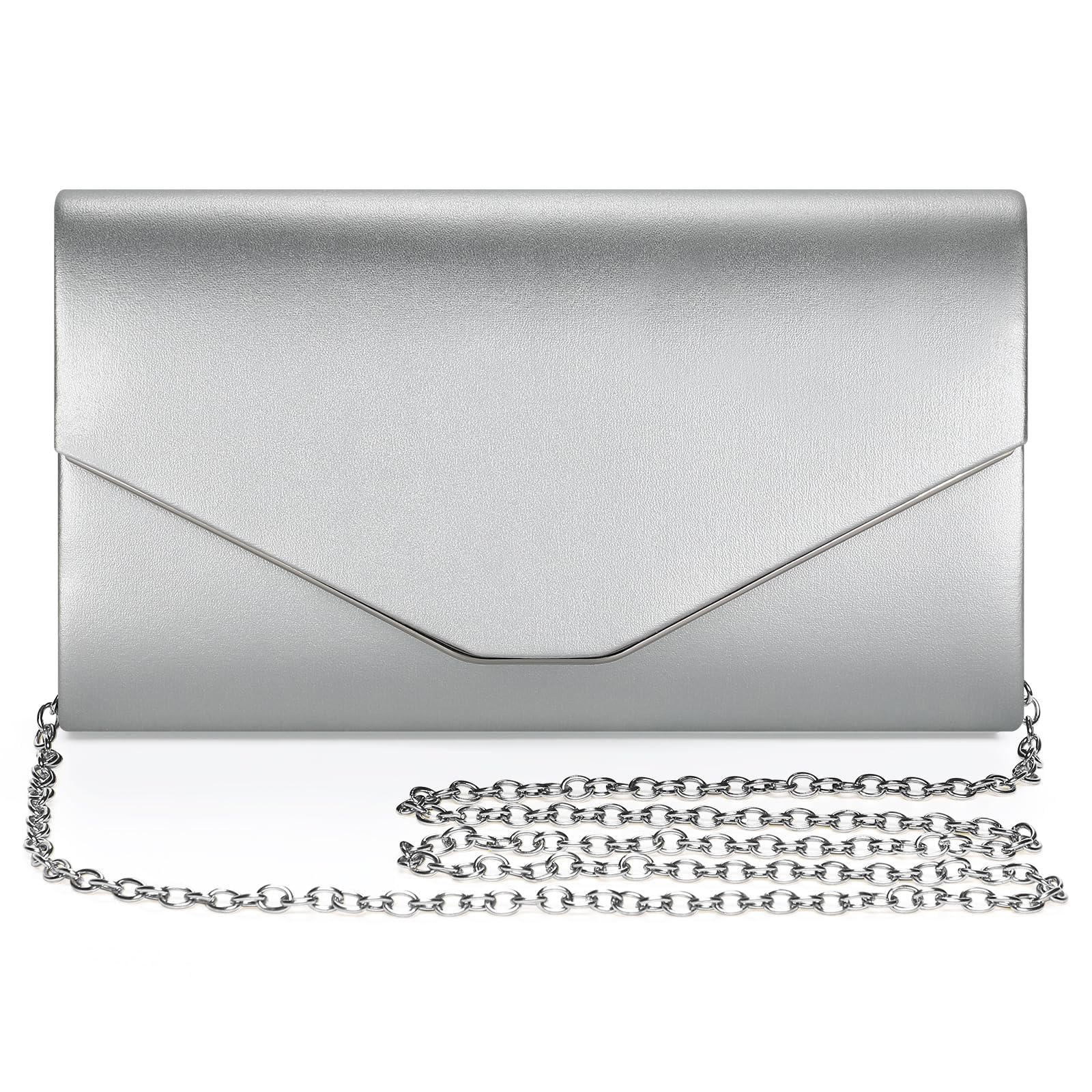 BAIGIO Pochette Donna PU, Borsa da Sera con Catena Staccabile, Elegante Busta per Ballo di Fine Anno, Matrimonio