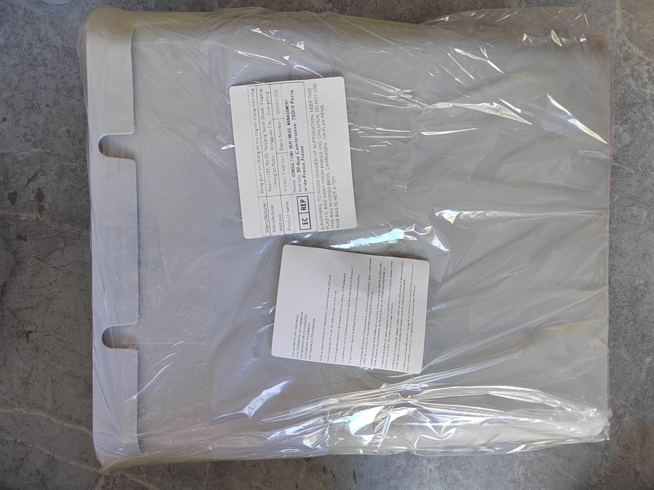 Pattumiera per compostaggio da cucina da 9L per bidone della spazzatura da 2,4 G per sotto il lavandino, secchio per compost interno (grigio)