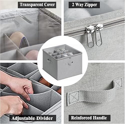 Miniatura 6 de AARAINBOW Contenedor de almacenamiento para debajo de la cama, ropa y zapatos con tapa, organizador de zapatos para armario, organizador de zapatos